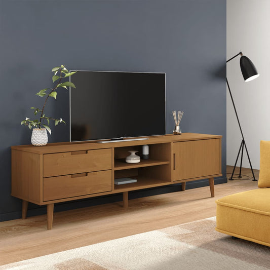TV Cabinet MOLDE Brown 158x40x49 cm Solid Wood Pine