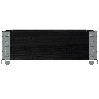 Garden Planter Black 80x60 cm Solid Wood Pine
