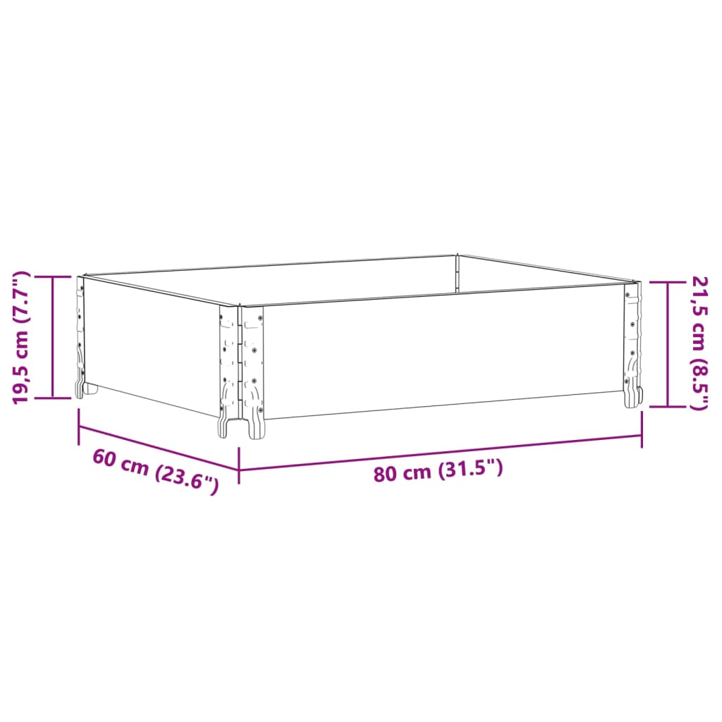 Garden Planter Grey 80x60 cm Solid Wood Pine