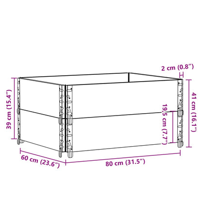 Garden Planter Grey 80x60 cm Solid Wood Pine