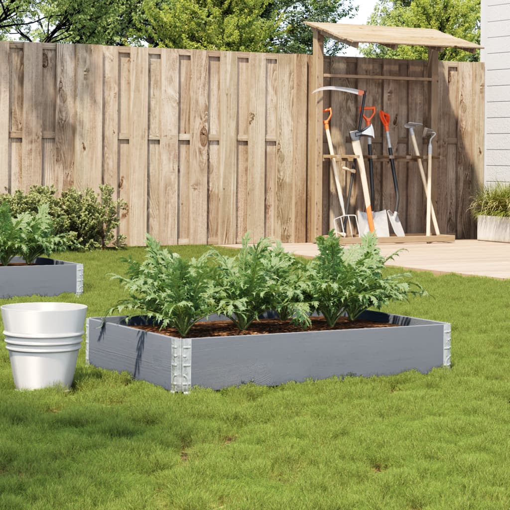 Garden Planter Grey 120x80 cm Solid Wood Pine