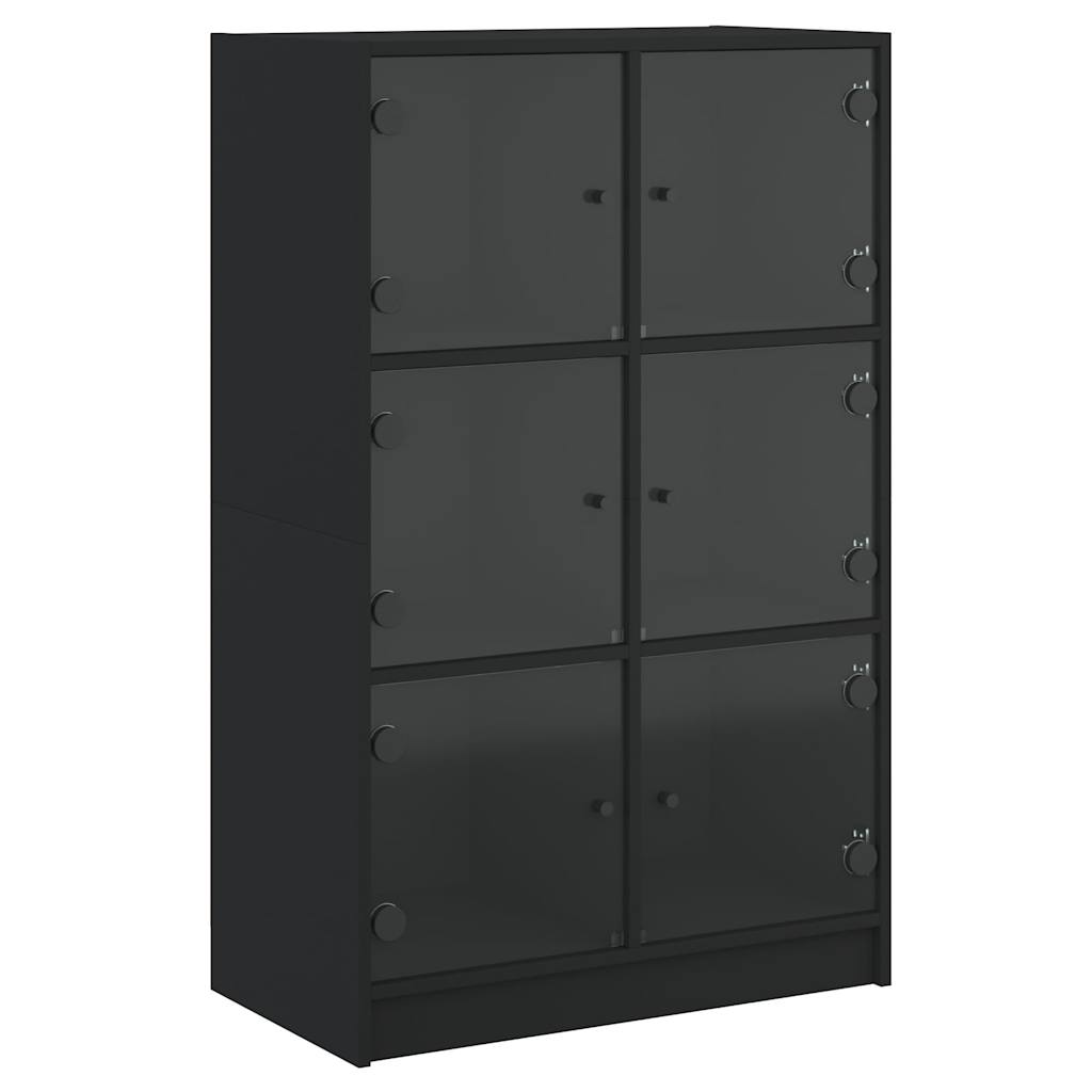 Highboard | Black | Engineered Wood | 68x37x109 cm | Highboard