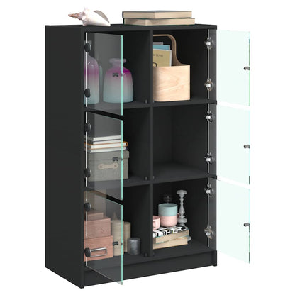 Highboard | Black | Engineered Wood | 68x37x109 cm | Highboard