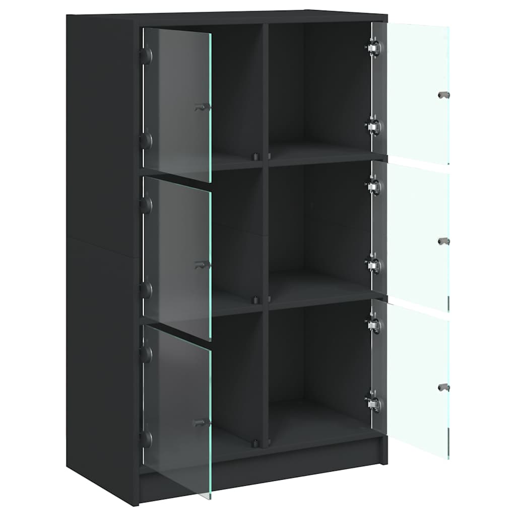Highboard | Black | Engineered Wood | 68x37x109 cm | Highboard