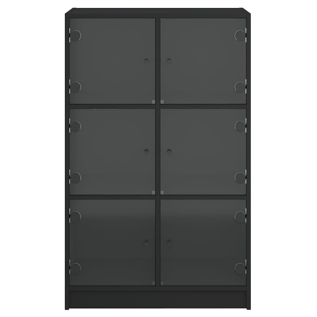 Highboard | Black | Engineered Wood | 68x37x109 cm | Highboard