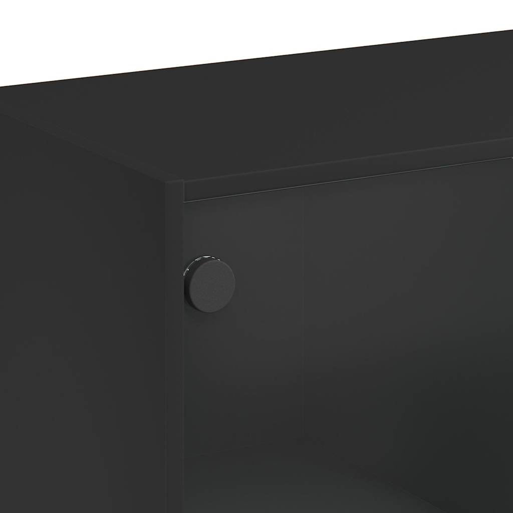 Highboard | Black | Engineered Wood | 68x37x109 cm | Highboard