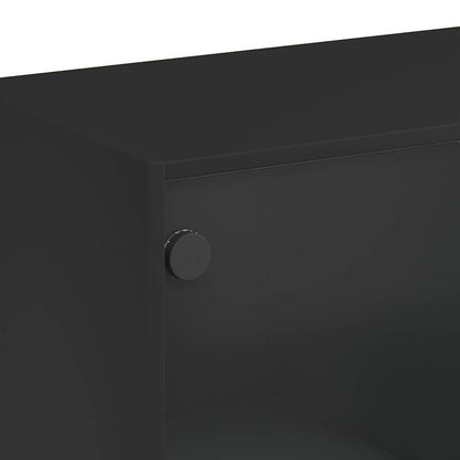 Highboard | Black | Engineered Wood | 68x37x109 cm | Highboard