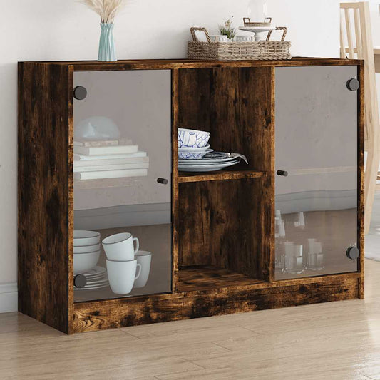 Sideboard Smoked Oak 102x37x75,5 cm Engineered Wood
