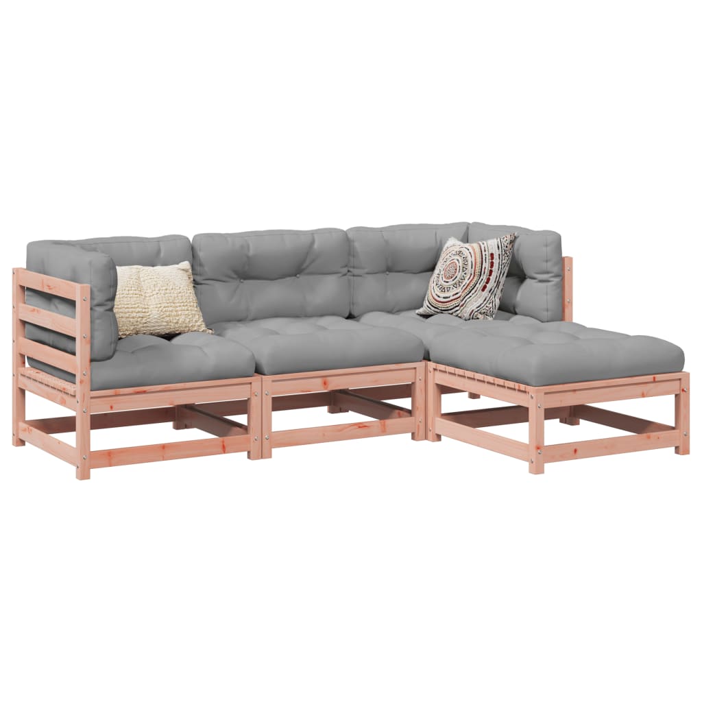 Garden Sofa Set | Reddish-brown | Solid Douglas fir wood | 4 Piece Set
