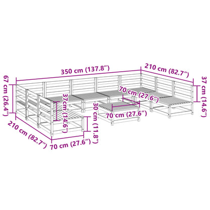 10 Piece Garden Sofa Set Solid Wood Douglas Fir