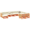 10 Piece Patio Sofa Set Wax Brown Solid Wood Pine