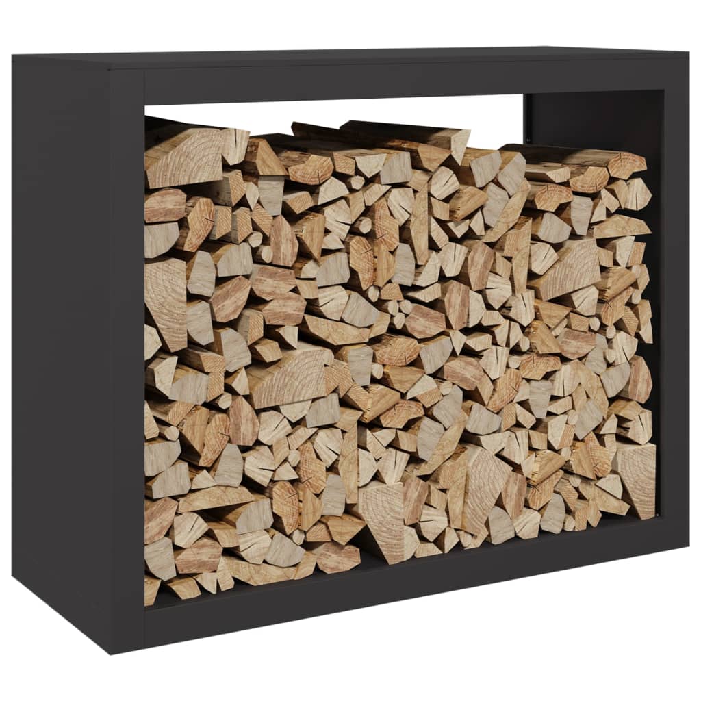 Firewood Rack Black 39.4x15.7x31.5" Steel