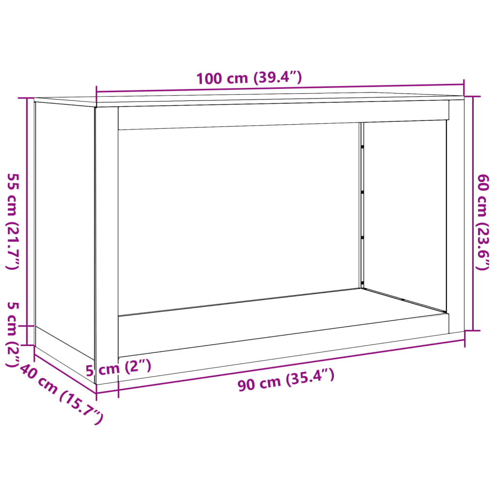 Firewood Rack Anthracite 39.4x15.7x23.6" Steel