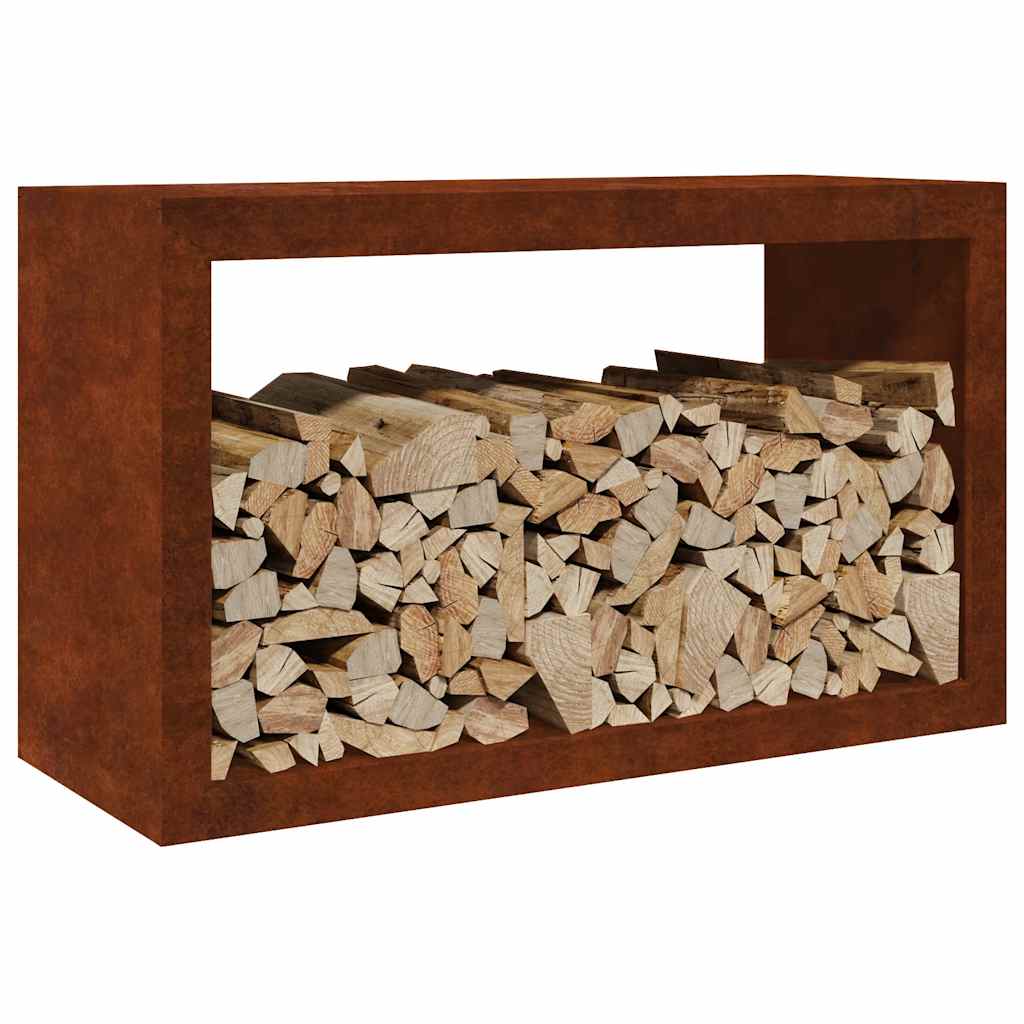 Firewood Rack 100x40x60 cm Weathering Steel