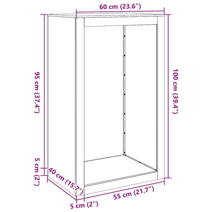Firewood Rack 60x40x100 cm Galvanised Steel