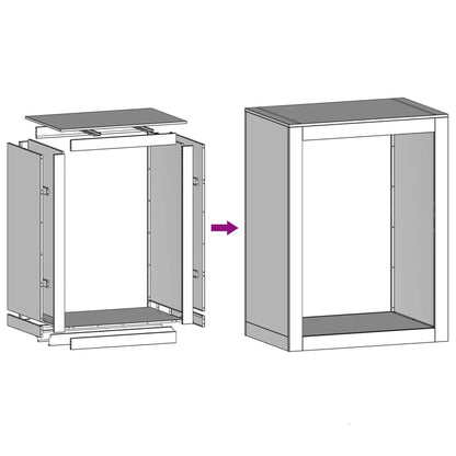 Firewood Rack 60x40x80 cm Stainless Steel