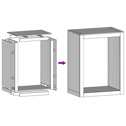 Firewood Rack 60x40x80 cm Galvanised Steel