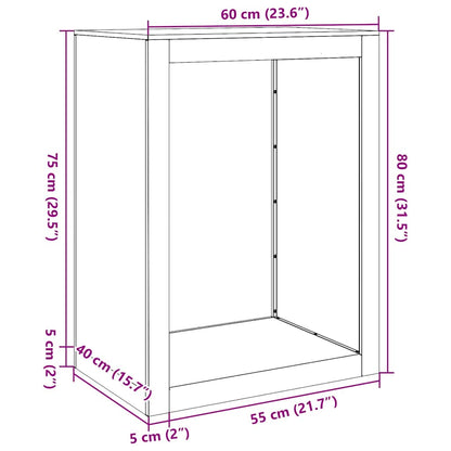 Firewood Rack 60x40x80 cm Galvanised Steel