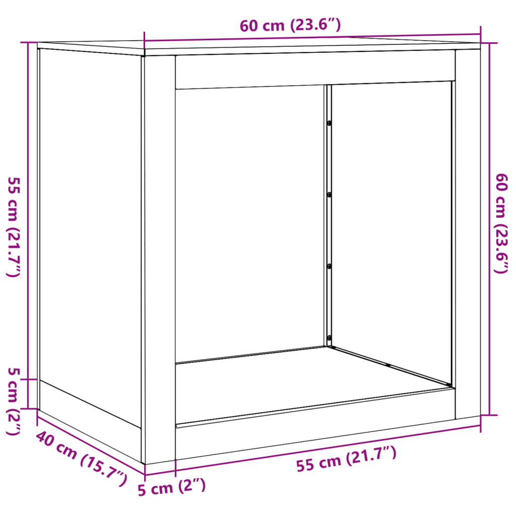 Firewood Rack Anthracite 23.6x15.7x23.6" Steel