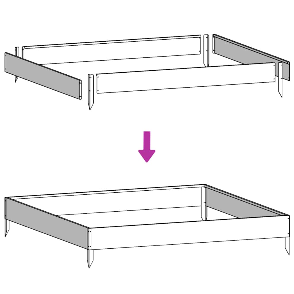 Garden Raised Bed 100x100x18.5 cm Galvanised Steel