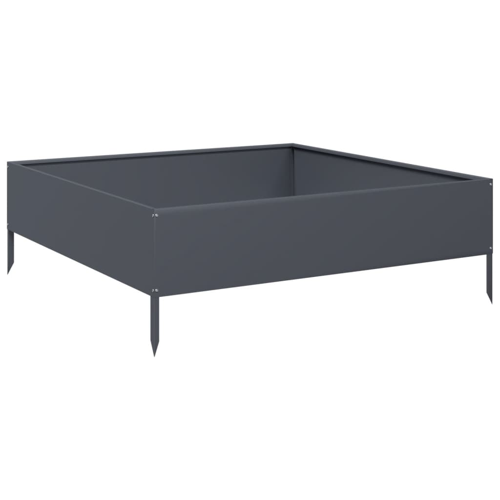 Garden Raised Bed Anthracite Steel 39.4 in x 39.4 in x 13.2 in