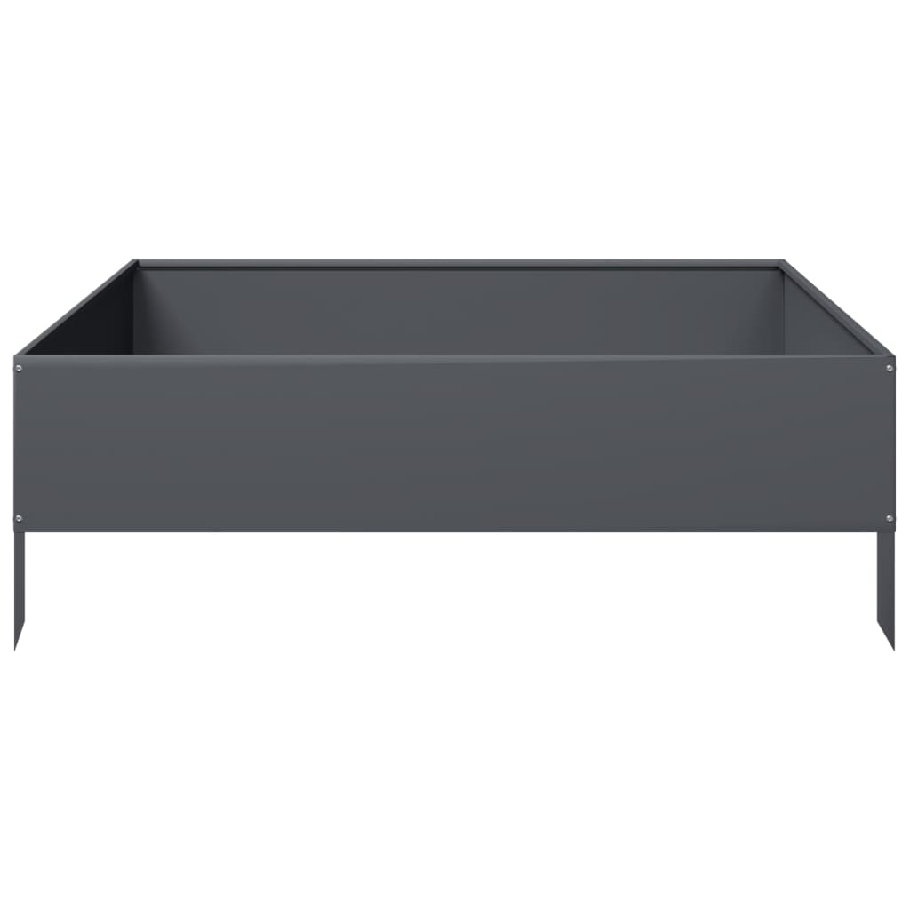Garden Raised Bed Anthracite Steel 39.4 in x 39.4 in x 13.2 in