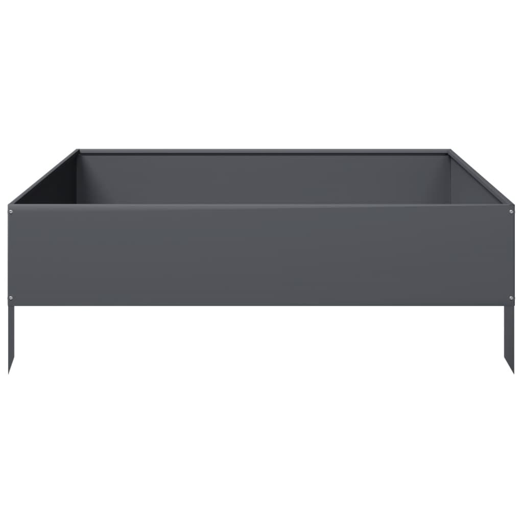 Garden Raised Bed Anthracite Steel 39.4 in x 39.4 in x 13.2 in