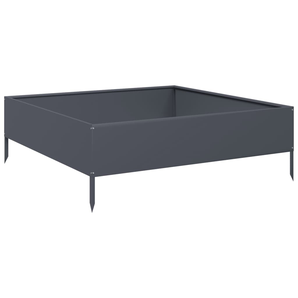 Garden Raised Bed Anthracite Steel 39.4 in x 39.4 in x 13.2 in