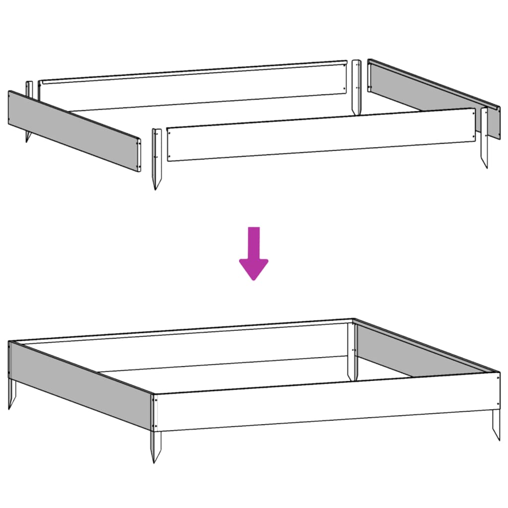 Garden Raised Bed Anthracite Steel 39.4 in x 39.4 in x 13.2 in