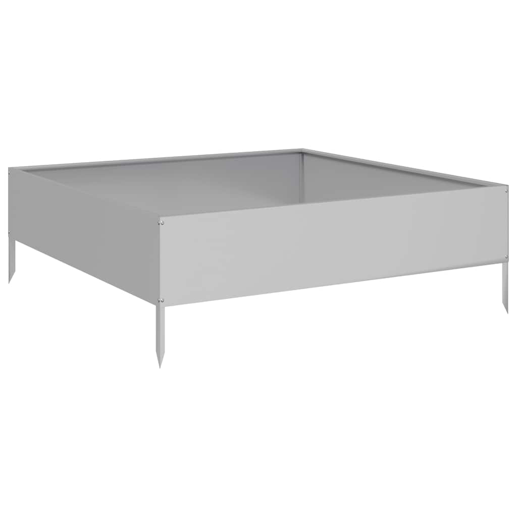 Garden Raised Bed 100x100x33.5 cm Galvanised Steel