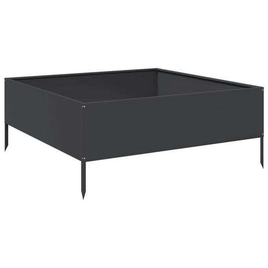 Garden Raised Bed Black 100x100x41 cm Steel