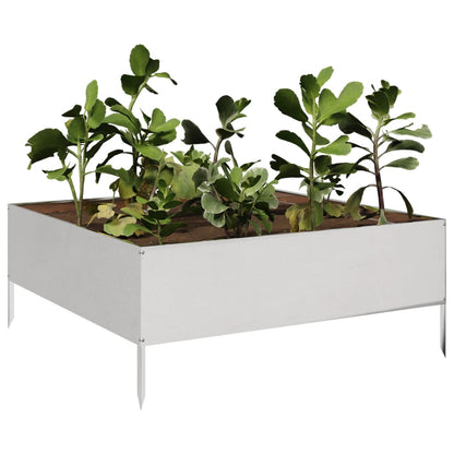 Garden Raised Bed 100x100x41 cm Stainless Steel