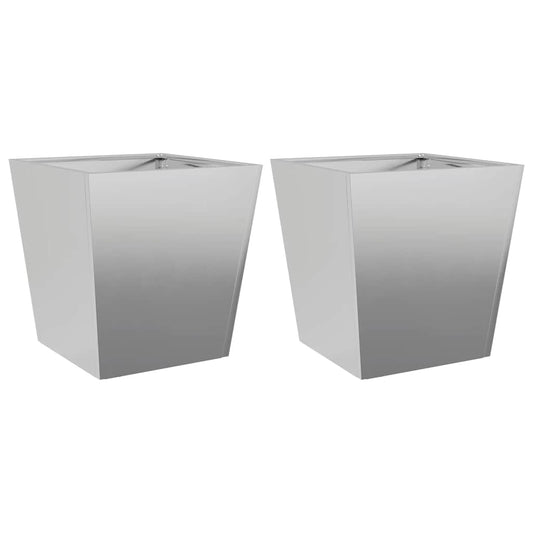 Garden Planters 40x40x40 cm 2 pcs Galvanised Steel