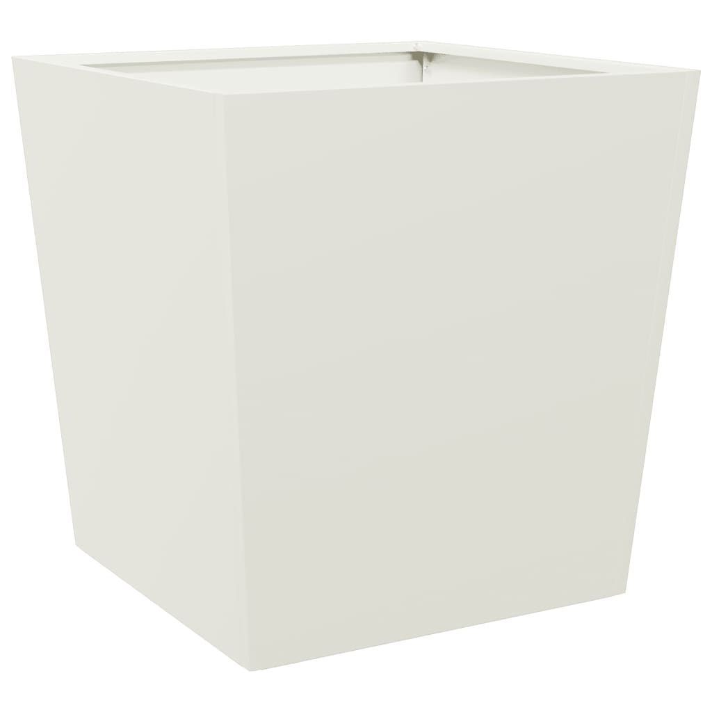 Garden Planter White 50x50x50 cm Steel