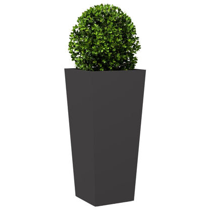 Garden Planters Black 2 pcs 35x35x75 cm Steel