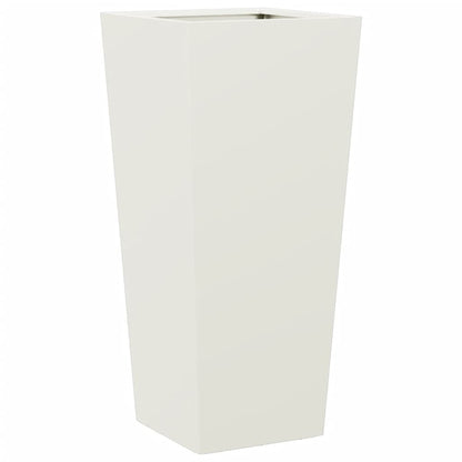 Garden Planters White 2 pcs 35x35x75 cm Steel