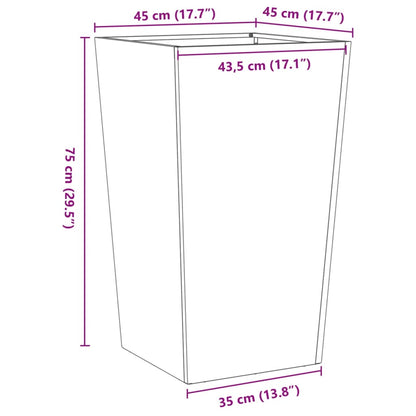 Garden Planter Black 45x45x75 cm Steel
