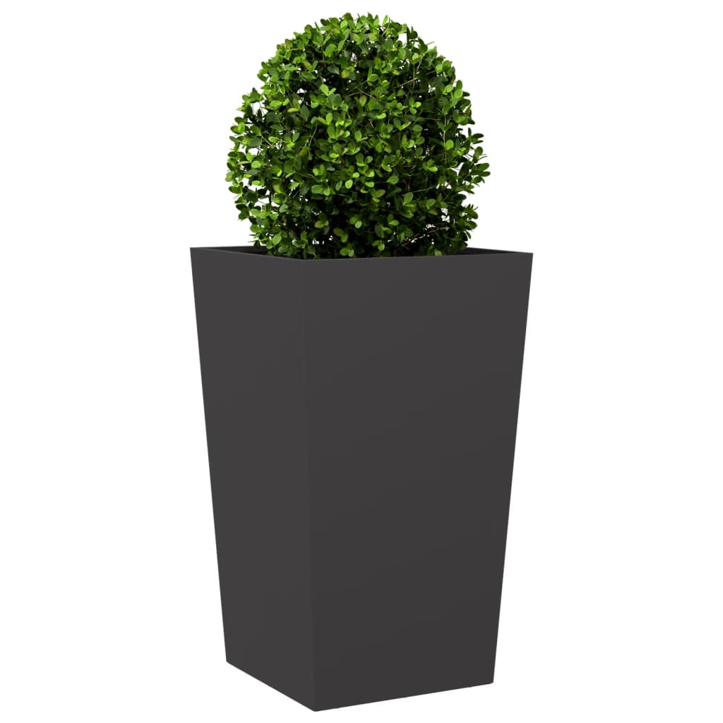 Garden Planters 2 pcs Black 45x45x75 cm Steel