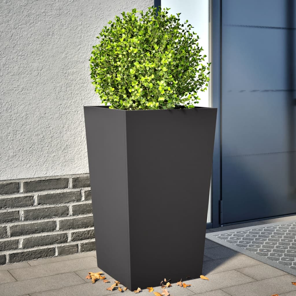 Garden Planters 2 pcs Black 45x45x75 cm Steel