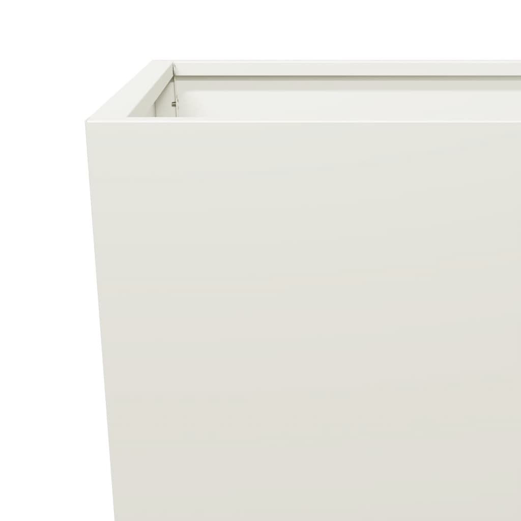 Garden Planters White 2 pcs 45x45x75 cm Steel