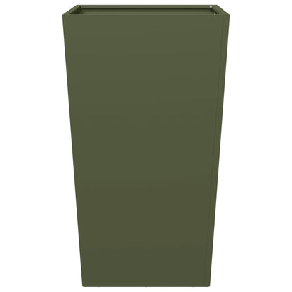 Garden Planters Olive Green 2 pcs 45x45x75 cm Steel