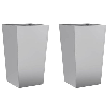 Garden Planters 45x45x75 cm 2 pcs Galvanised Steel