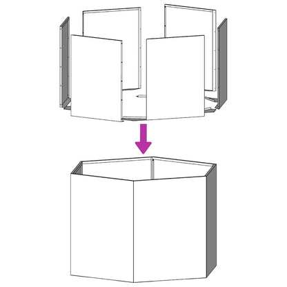 Garden Planter Hexagon 46x40x45 cm Galvanized Steel