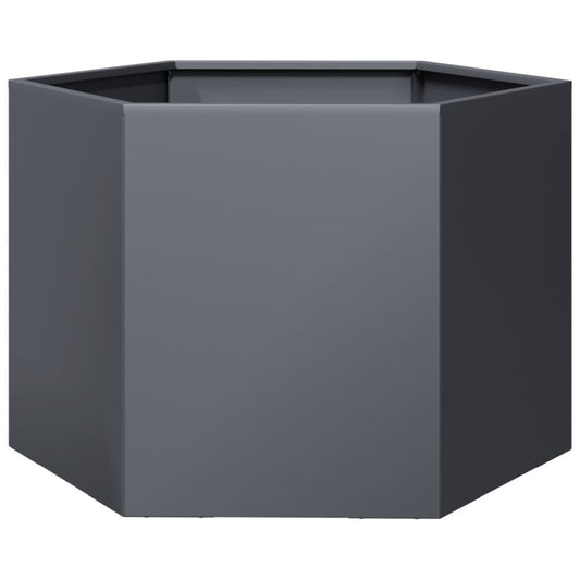 Garden Planter Anthracite Hexagon 69x60x45 cm Steel