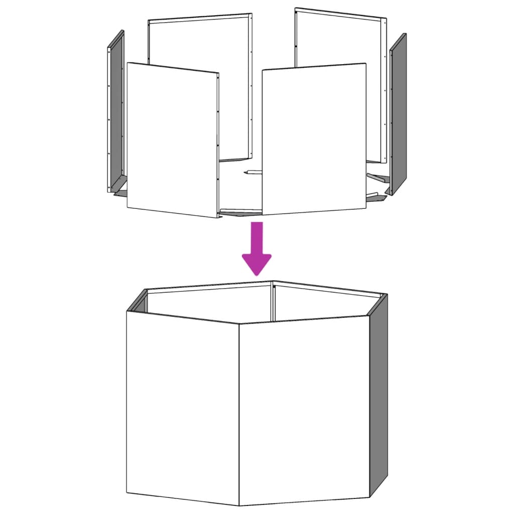 Garden Planter White Hexagon 138x120x45 cm Steel