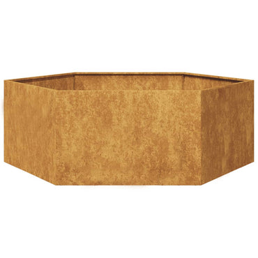 Garden Planter Hexagon 138x120x45 cm Corten Steel