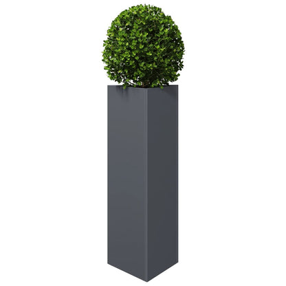Garden Planter Set of 2 Anthracite Steel Garden Planter