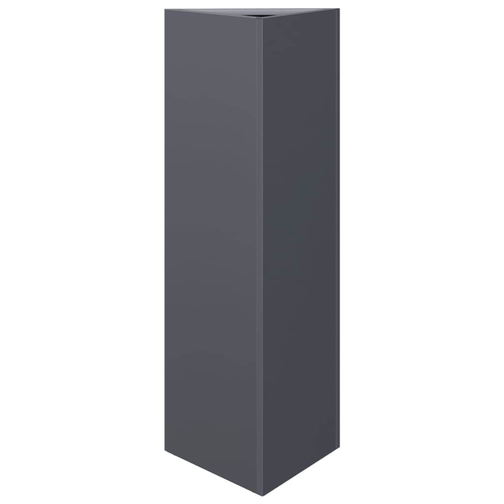 Garden Planter Set of 2 Anthracite Steel Garden Planter