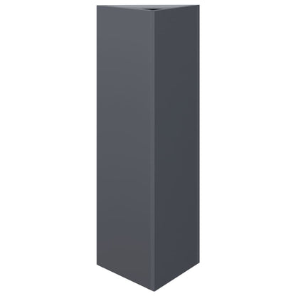 Garden Planter Set of 2 Anthracite Steel Garden Planter