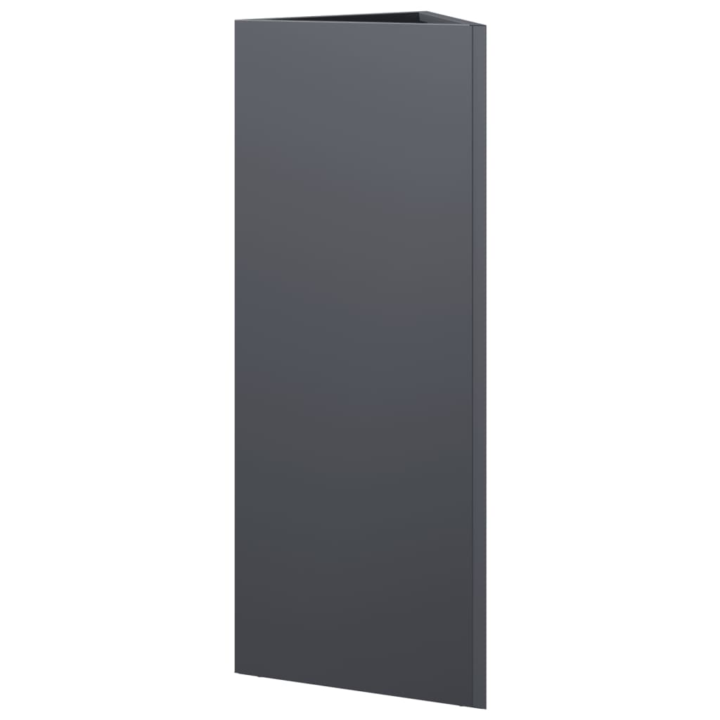 Garden Planter Set of 2 Anthracite Steel Garden Planter